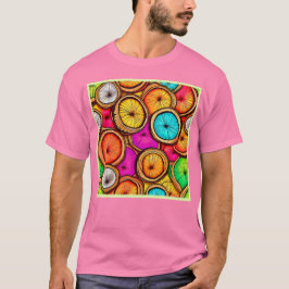 Camiseta Diseño abstracto vibrante de cortes de coco