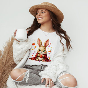 Camiseta Diseño acogedor de otoño: manta de conejo disfruta