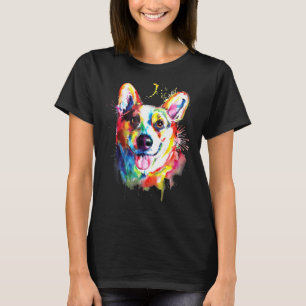 Camiseta Diseño Acuarela de Perro Corgi para Animal