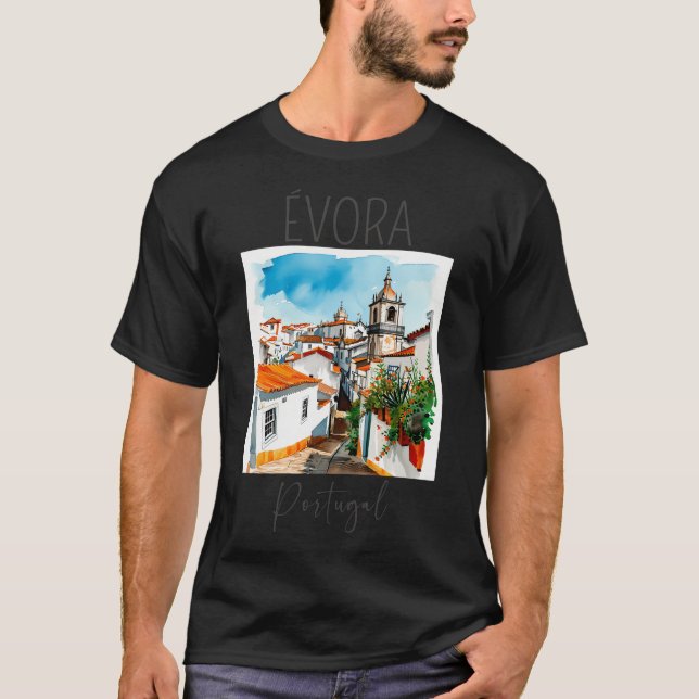 Camiseta Diseño acuarela de Vora - Portugal (Anverso)