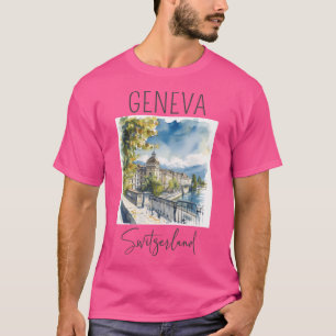 Camiseta Diseño acuático de Ginebra - Suiza