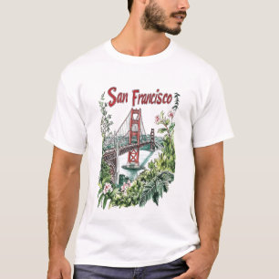 Camiseta Diseño acuático del puente Golden Gate de San Fran