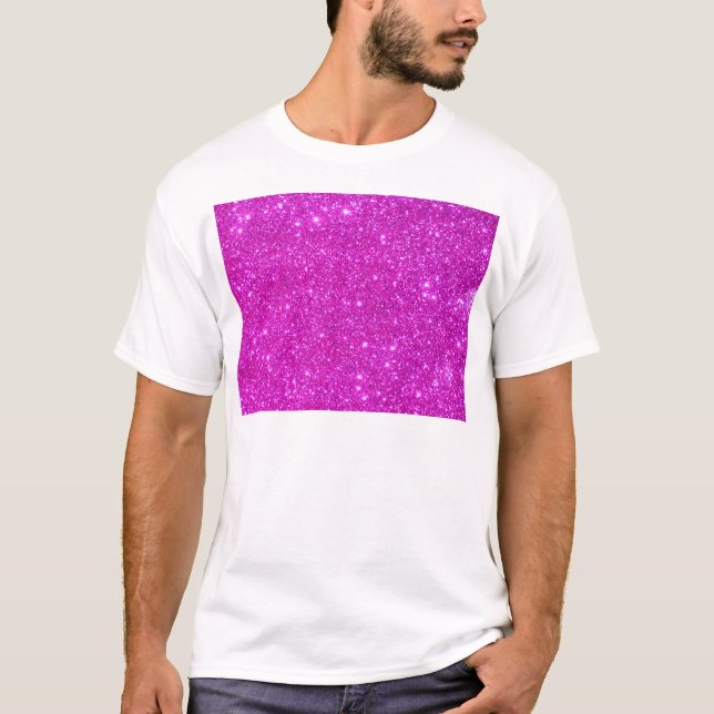 Camiseta Diseño adaptable de la chispa rosada del purpurina (Anverso)