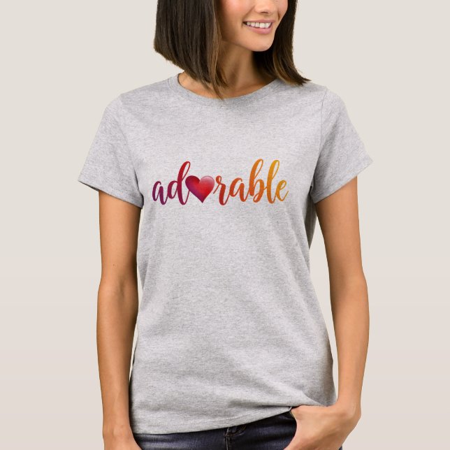 Camiseta Diseño "Adorable"1 de Maaya Prints, Women's (Anverso)