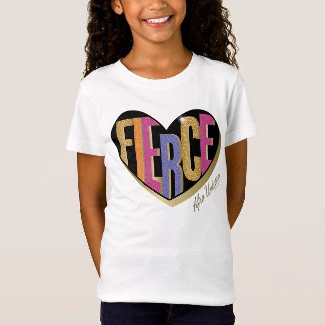 Camiseta Diseño afro unicornio de corazón feroz (Anverso)