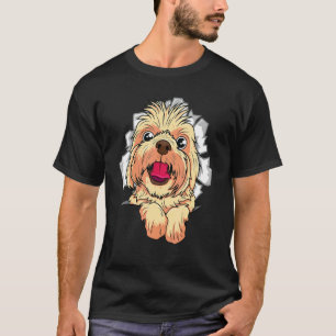 Camiseta Diseño Agrietado de Perro Lindo
