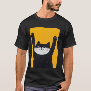 Camiseta Diseño Amarillo Con Un Gato En Él