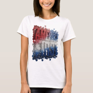 Camiseta Diseño Americano Plateado Atractivo
