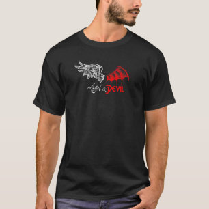 Camiseta Diseño Ángel Y Ángel Malvado Y Alas Malvadas