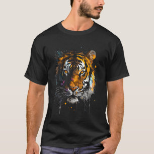 Camiseta Diseño animal colorido del tigre facial