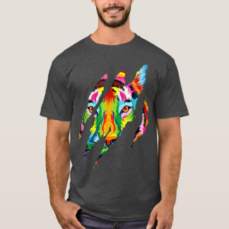 Camiseta Diseño animal de tigre colorido de garra ocular ti