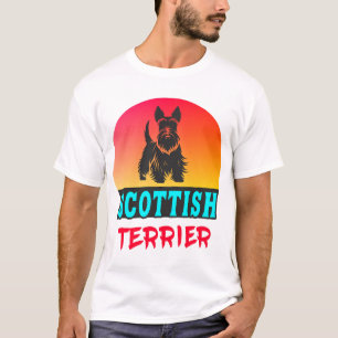 Camiseta Diseño Antiguo de Terrier Escocés