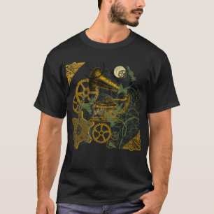 Camiseta Diseño apenado de Steampunk de la mirada