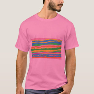 Camiseta Diseño arcoiris en la parte superior rosa