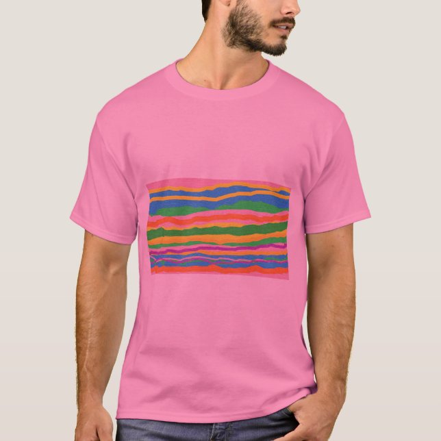 Camiseta Diseño arcoiris en la parte superior rosa (Anverso)