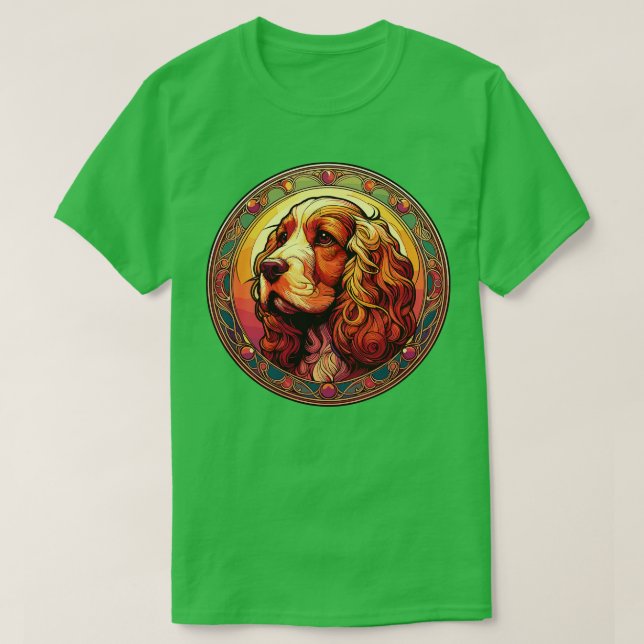 Camiseta Diseño Art Nouveau de Cocker Spaniel (Diseño del anverso)