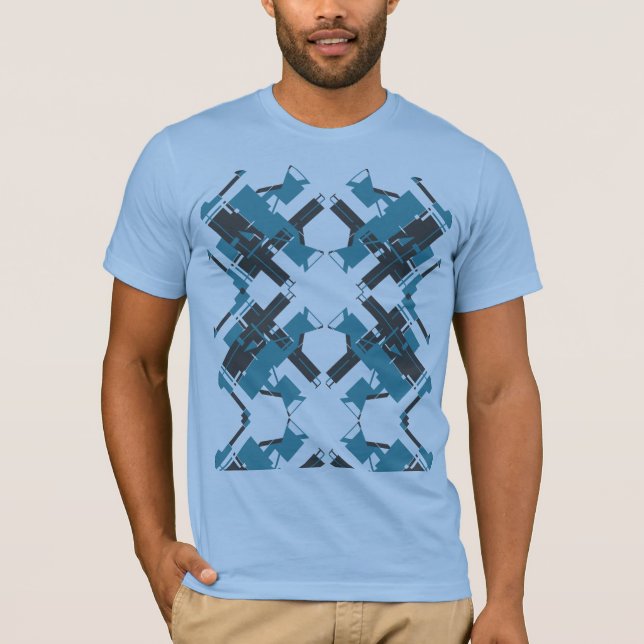 Camiseta Diseño artístico abstracto de Crisscross de carbón (Anverso)