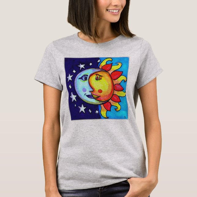 Camiseta Diseño artístico Celestial Sun Moon Nineties (Anverso)
