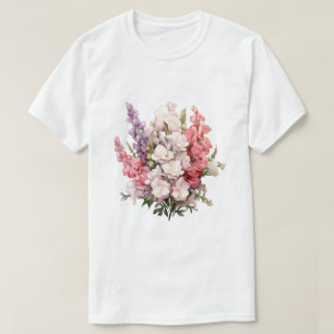 Camiseta Diseño Artístico Concepto rosa Bouquet