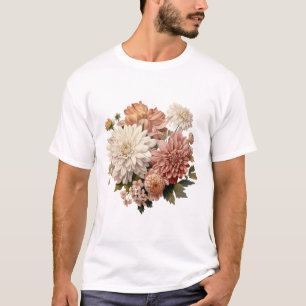 Camiseta Diseño artístico conceptual de flores en bouquet
