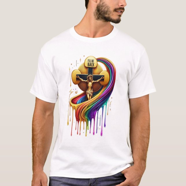 Camiseta Diseño artístico contemporáneo de figura crucifica (Anverso)