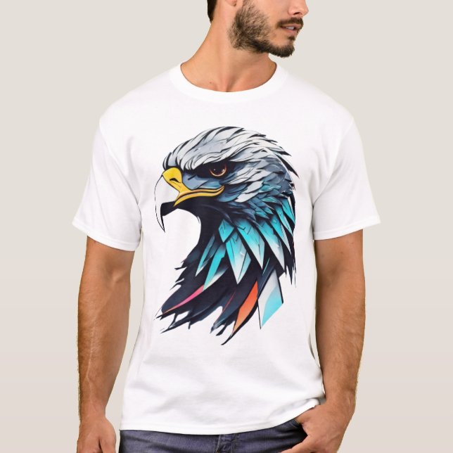 Camiseta Diseño artístico de águila feroz, (Anverso)