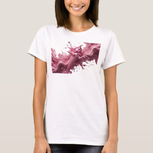 Camiseta Diseño artístico de arte abstracto rosa