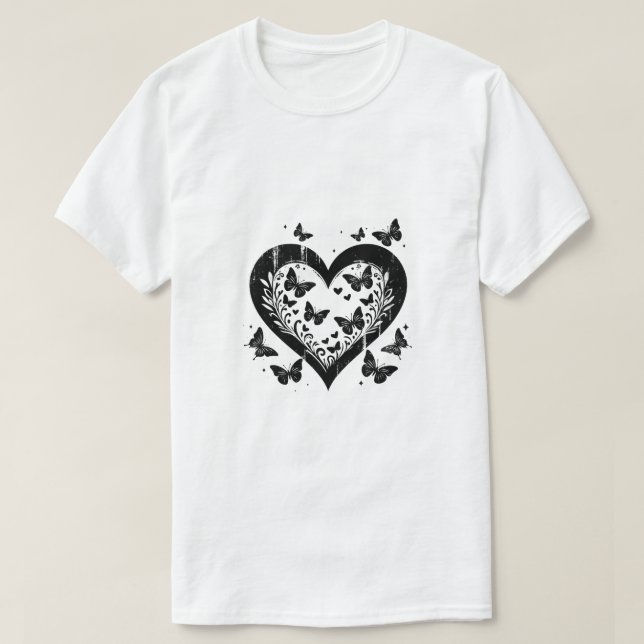Camiseta Diseño Artístico de Concepto Blanco Negro (Diseño del anverso)