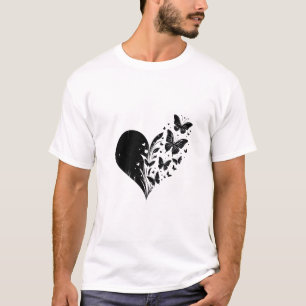 Camiseta Diseño Artístico de Concepto Blanco Negro