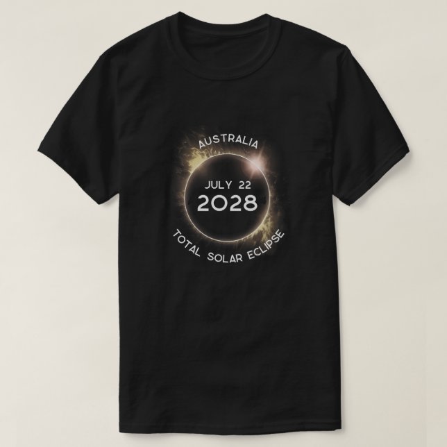 Camiseta Diseño artístico de eclipse solar total 2028 (Diseño del anverso)