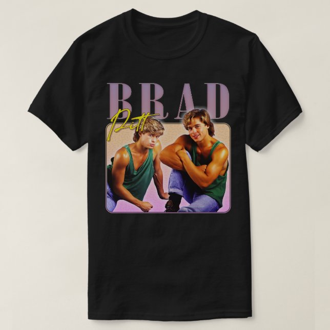 Camiseta Diseño artístico de fans estéticos estilo Brad Pit (Diseño del anverso)