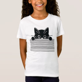 Camiseta Diseño Artístico de Gato Negro