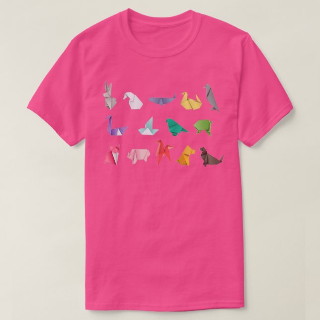 Camiseta Diseño artístico de patrones de origami (Diseño del anverso)