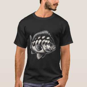 Camiseta Diseño artístico de pesca artística de peces de ha