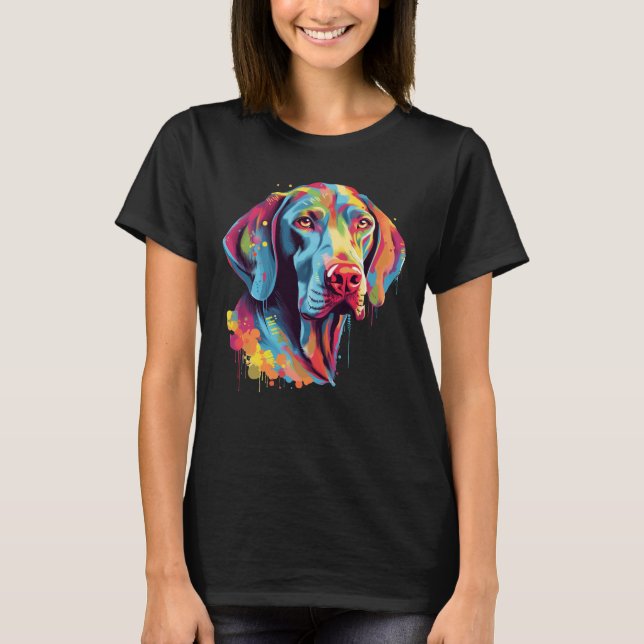Camiseta Diseño artístico de Weimaraner (Anverso)