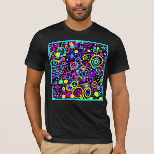 Camiseta Diseño artístico del patrón de neón vibrante