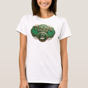 Camiseta Diseño artístico en azul verde TEACH MODE OFF Arte