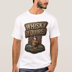 Camiseta Diseño Artístico SE REQUERE WHISKY Dorado Intenso