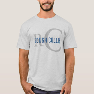 Camiseta Diseño áspero del monograma de la raza del collie