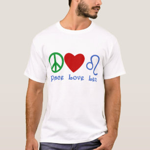 Camiseta Diseño astrológico de Leo del amor de la paz