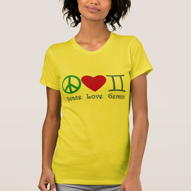 Camiseta Diseño astrológico de los géminis del amor de la (Anverso)