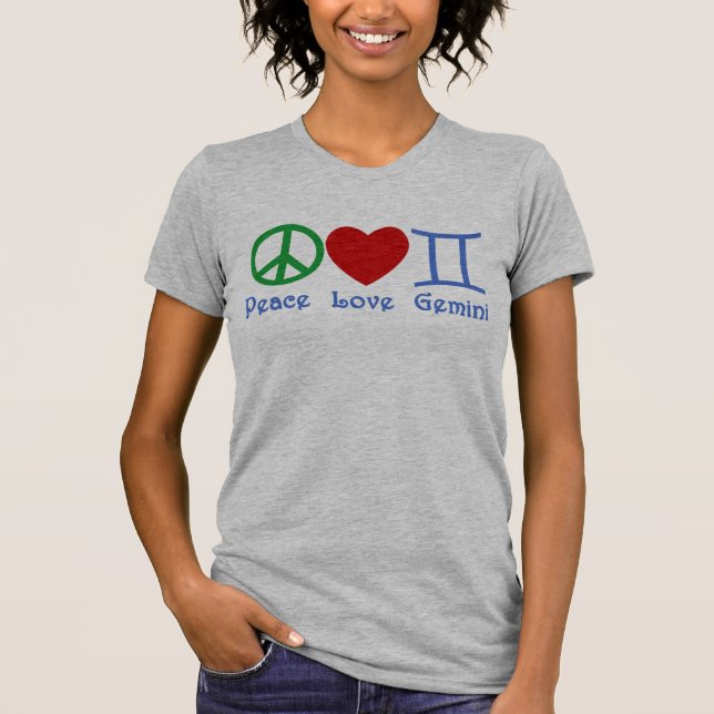 Camiseta Diseño astrológico de los géminis del amor de la (Anverso)