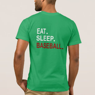 Camiseta Diseño Atrás del Béisbol de Dormir