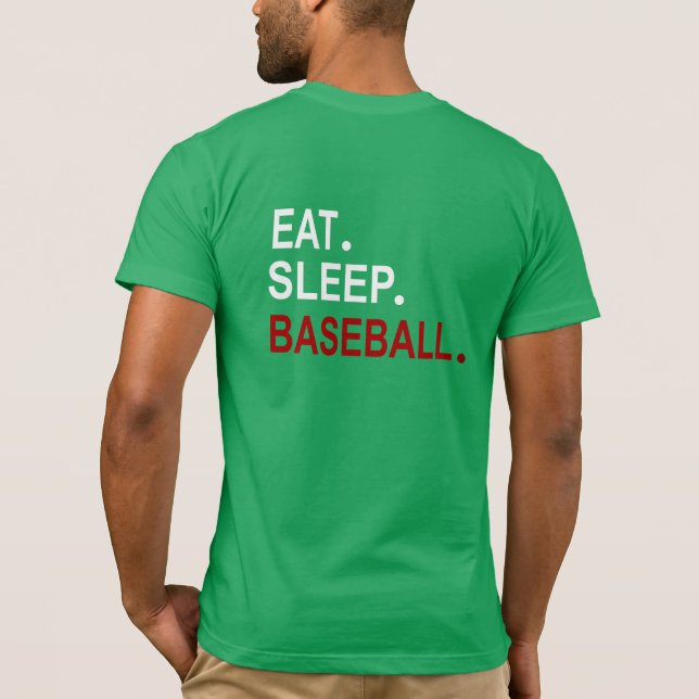 Camiseta Diseño Atrás del Béisbol de Dormir (Reverso)