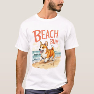 Camiseta Diseño atrevido de Corgi Beach Bum