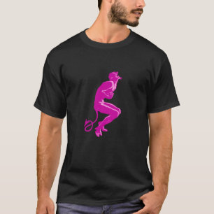 Camiseta Diseño atrevido de diablo rosa pin-up arte retro a
