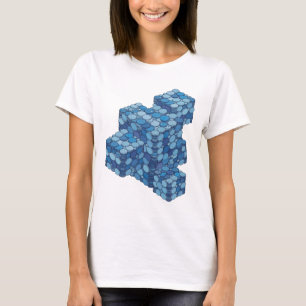 Camiseta Diseño atrevido de escaleras de monedas azules Sha