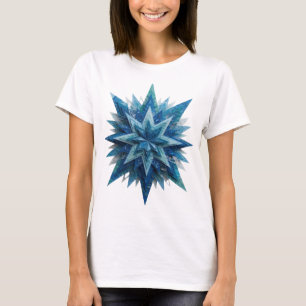 Camiseta Diseño atrevido de estrella azul plateada vibrante