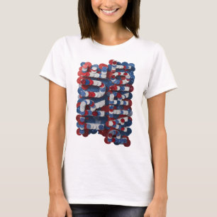 Camiseta Diseño atrevido de plata ingenioso AMÉRICA
