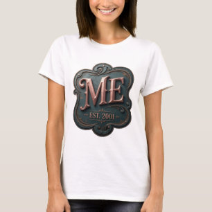 Camiseta Diseño audaz en oro ME EST 2001 elegante